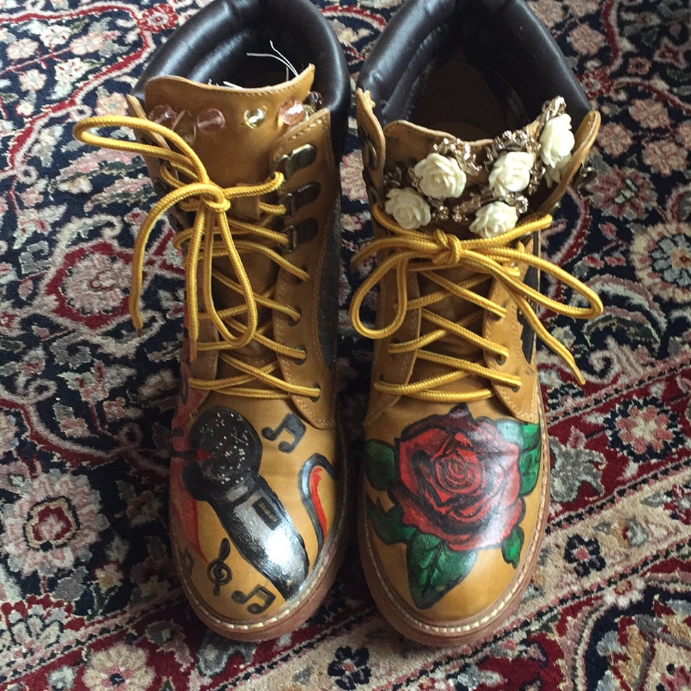 Australian Hand Painted Boots Size 10